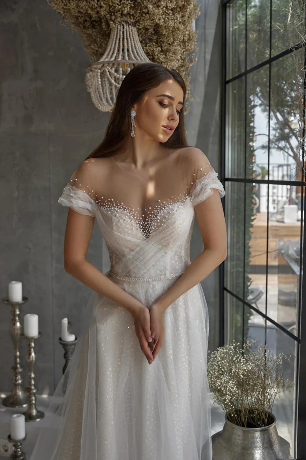 Luxurious Elegant Lace Beading Off Shoulder Mermaid Fluffy Mopping Floor Wedding Dresses New 2023 Fairy Appliques Bridal Gown-payinti