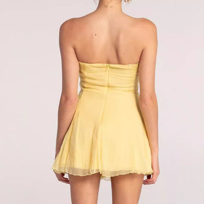 High-End Hollow Strapless Bandage Prom Dress