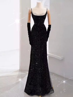 Vestido de fiesta largo de sirena, recién llegado, vestido de noche sexy con abertura Y6660