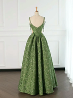 Vestido de noche verde vintage con tirantes finos, corte A, para fiesta de graduación, cumpleaños, Y7567