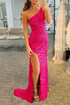 Aurelia | Langes Ballkleid mit glitzernden schwarzen Pailletten und Schlitz