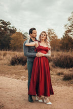 Straps Sweetheart Burgundy Prom Dress Sleeves Online