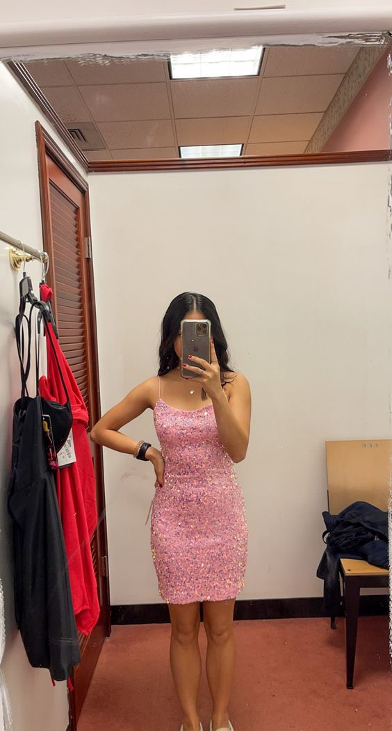 Vestido rosa brillante para regreso a casa, vestido formal de invierno, vestido de baile de fin de curso, vestido de fiesta de regreso a clases Y5426