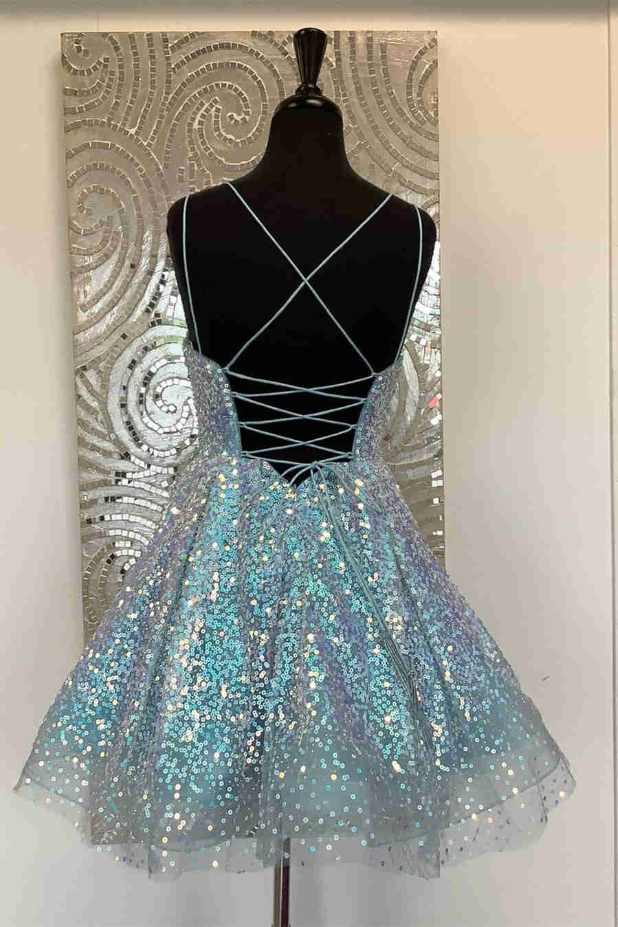 Lindo vestido de fiesta de lentejuelas rosa intenso, corte A, Y1641