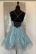 Lindo vestido de fiesta de lentejuelas rosa intenso, corte A, Y1641