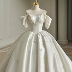 Heavy Industry Luxus Satin Tail Brautkleid Y6858