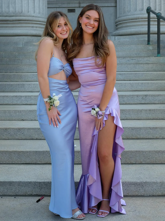 Sexy Satin Langes Ballkleid Abendkleid Y7844