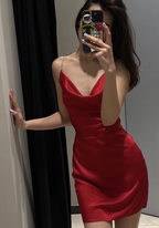 Vestido rojo sexy para fiesta de bienvenida, vestido rojo de fiesta Y2628