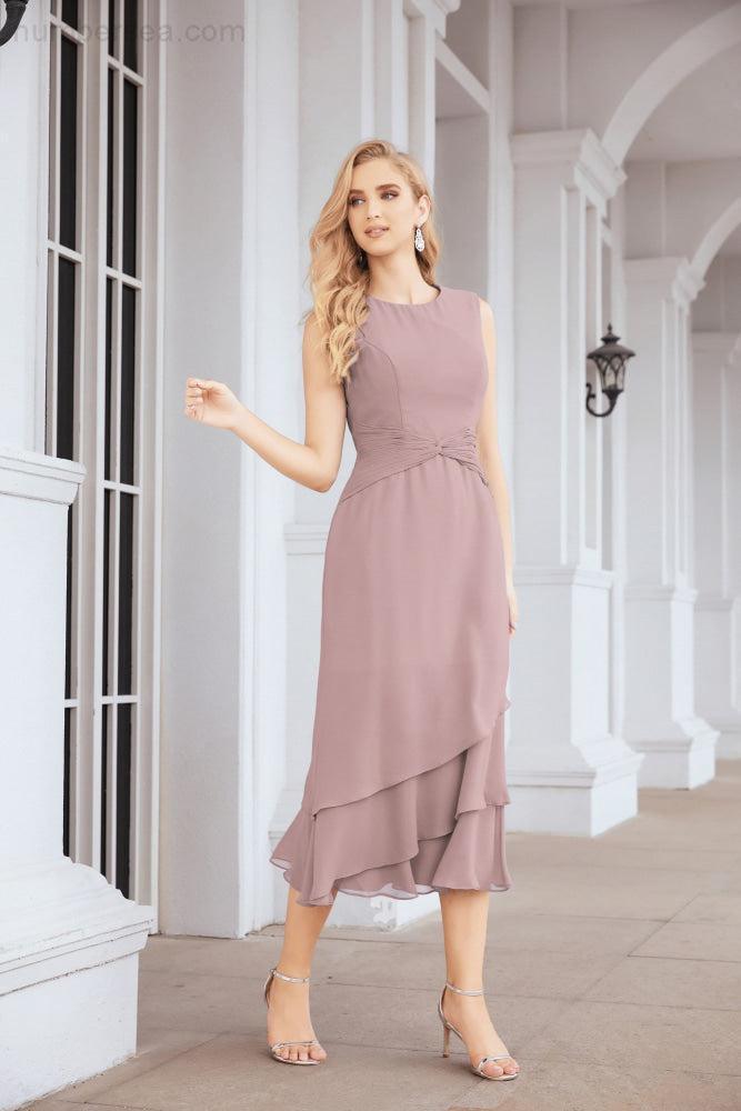 Vestido formal de fiesta Sunnderly de dos piezas, corte A, para madre de la novia, SY28072 