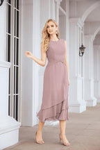 Vestido formal de fiesta Sunnderly de dos piezas, corte A, para madre de la novia, SY28072 