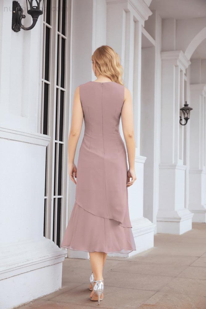 Vestido formal de fiesta Sunnderly de dos piezas, corte A, para madre de la novia, SY28072 
