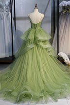 Sweetheart Tulle Long Prom Dress, Beautiful A-Line Evening Graduation Dress