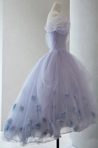 Tulle Short A-Line Prom Dress Cute Off the Shoulder Party Dress