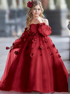 Vestidos de niña de las flores con vestido de princesa y flores en 3D
