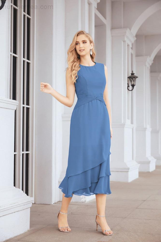 Vestido formal de fiesta Sunnderly de dos piezas, corte A, para madre de la novia, SY28072 