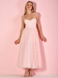 Vestido de fiesta largo de tul con escote corazón y estrellas