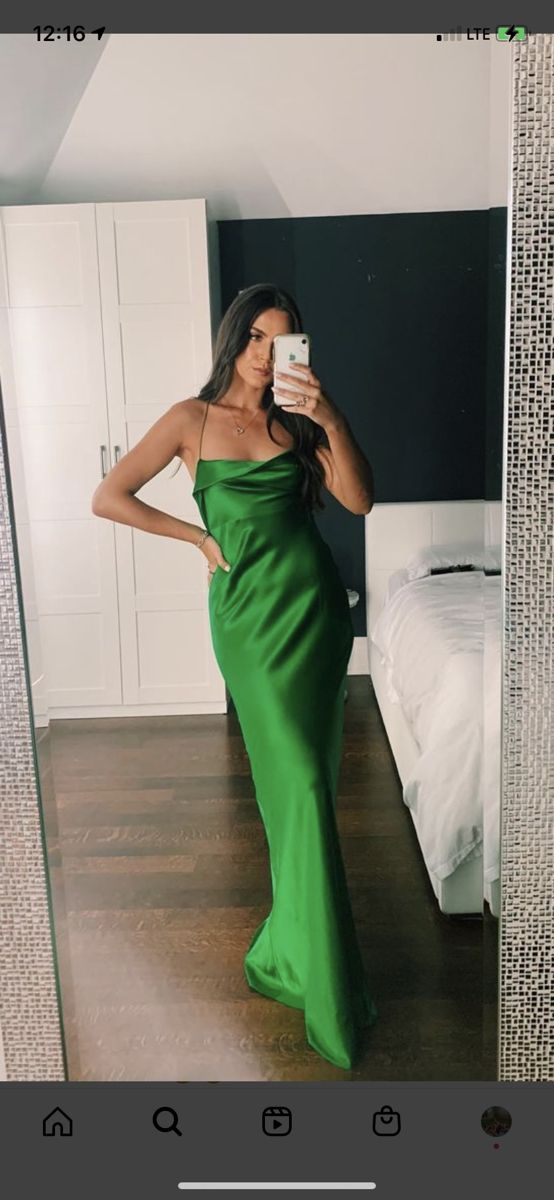 Elegante vestido de fiesta verde tubo Vestido de noche verde Y7297