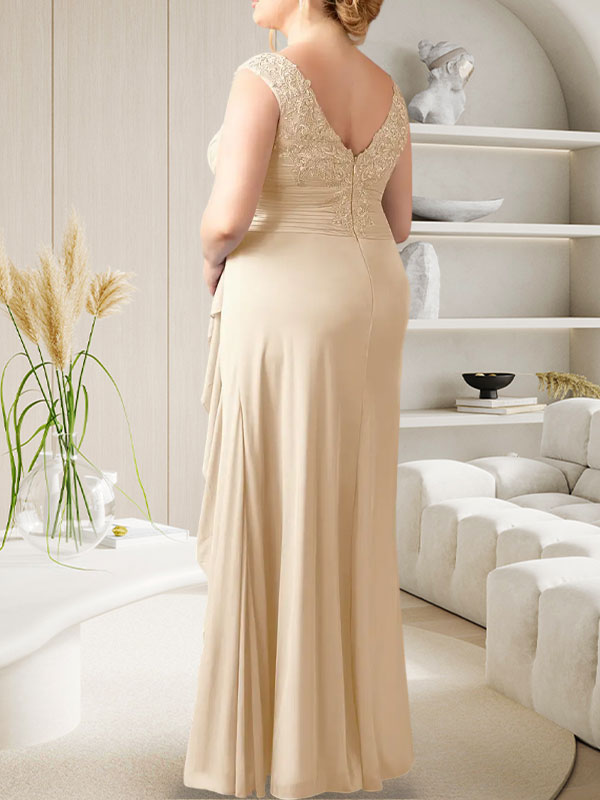 Champagnerfarbenes A-Linien-Kleid mit herzförmigem Ausschnitt und plissiertem Netzstoff