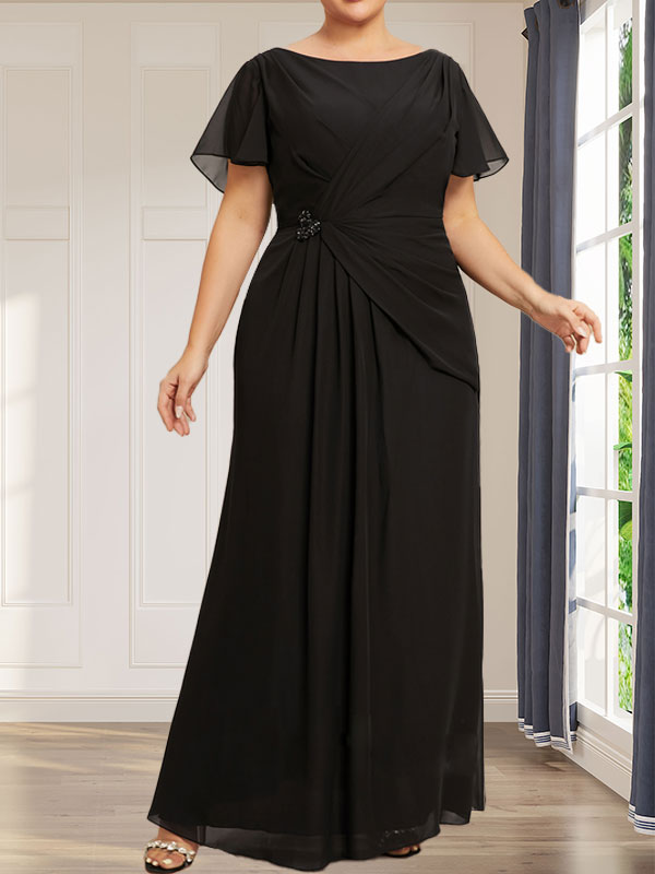 Vestido de gasa con encaje, corte A, ilusión, largo hasta la rodilla, para madre de la novia, con lentejuelas y abalorios