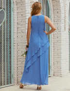 Vestidos de gasa largos de talla grande para madre de la novia, vestido formal de dama de honor para graduación SY28019 