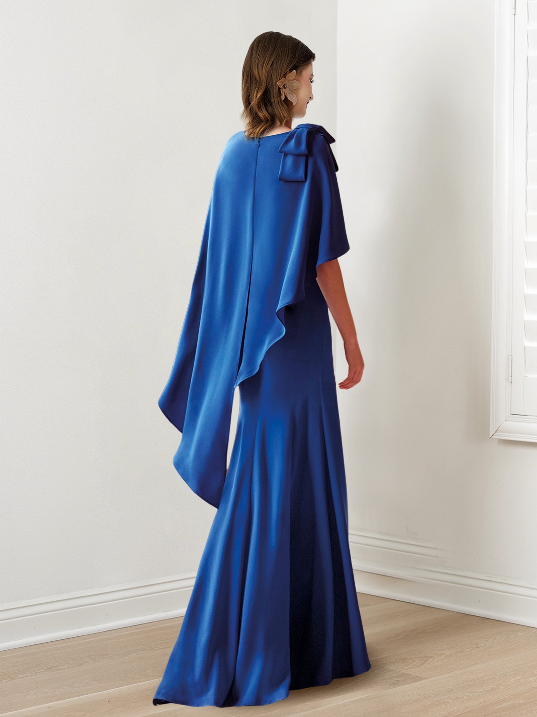 Vestidos de madre de la novia con corte tubo/columna, sin mangas y escote redondo