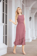 Vestido formal de fiesta Sunnderly de dos piezas, corte A, para madre de la novia, SY28072 