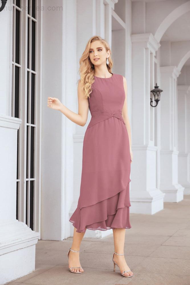 Vestido formal de fiesta Sunnderly de dos piezas, corte A, para madre de la novia, SY28072 