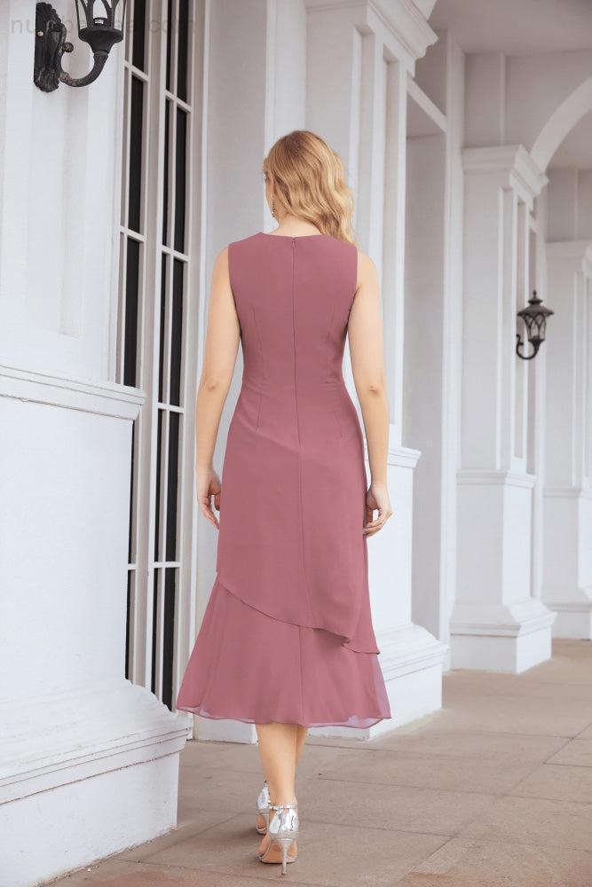 Vestido formal de fiesta Sunnderly de dos piezas, corte A, para madre de la novia, SY28072 