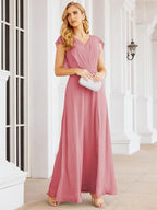 Vestidos de dama de honor Sunnderly con capa, vestido formal de fiesta con espalda descubierta para madre de la novia SY28058 