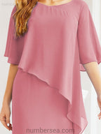 Vestido formal de fiesta Sunnderly, largo, para madre de la novia, con capa con volantes, SY28026 
