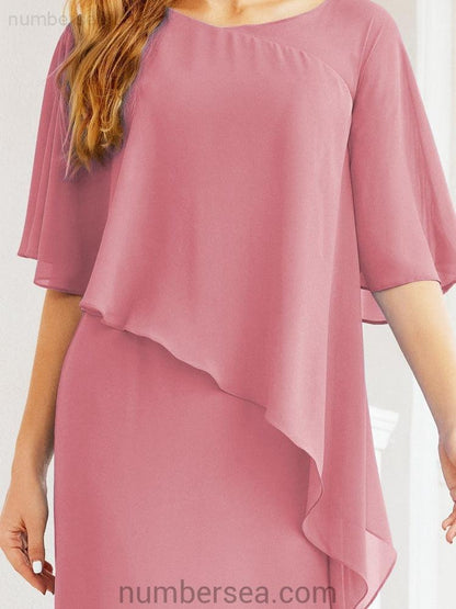 Sunnderly Formal Party Gown Dress Long Mother of The Bride Dresses with Ruffle Cape SY28026