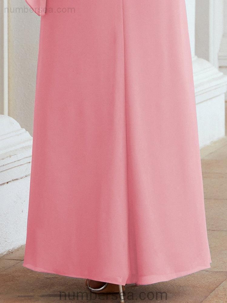 Vestido formal de fiesta Sunnderly, largo, para madre de la novia, con capa con volantes, SY28026 