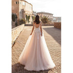 Wedding Dresses Beach Wedding Women Sexy V Large Decal 3D Flower Tulle Sleeveless Bridal Gowns Vestido De Novia Robe Mariée-payinti
