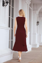 Vestido formal de fiesta Sunnderly de dos piezas, corte A, para madre de la novia, SY28072 