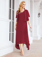 Vestido formal de fiesta Sunnderly de dos piezas, corte A, para madre de la novia, SY28073 