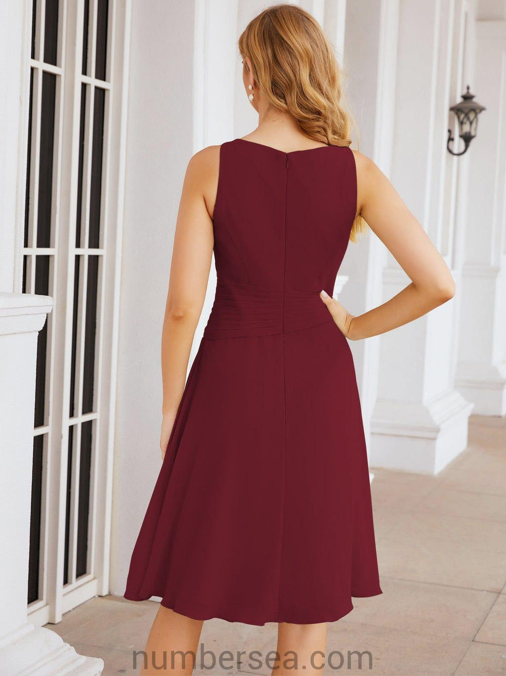 Vestidos de madre de la novia Sunnderly, vestido de fiesta, vestido plisado informal SY28065 