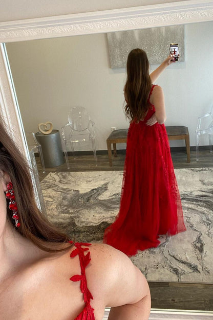 Mariana | A-Linien-Ballkleid aus Spitzentüll mit Herzausschnitt und Schlitz