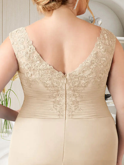 Champagnerfarbenes A-Linien-Kleid mit herzförmigem Ausschnitt und plissiertem Netzstoff