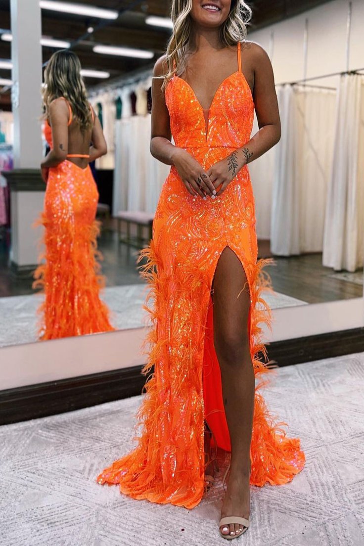Sonia | Vestidos de fiesta de sirena con escote en V, encaje y lentejuelas color jade con abertura