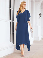 Vestido formal de fiesta Sunnderly de dos piezas, corte A, para madre de la novia, SY28073 