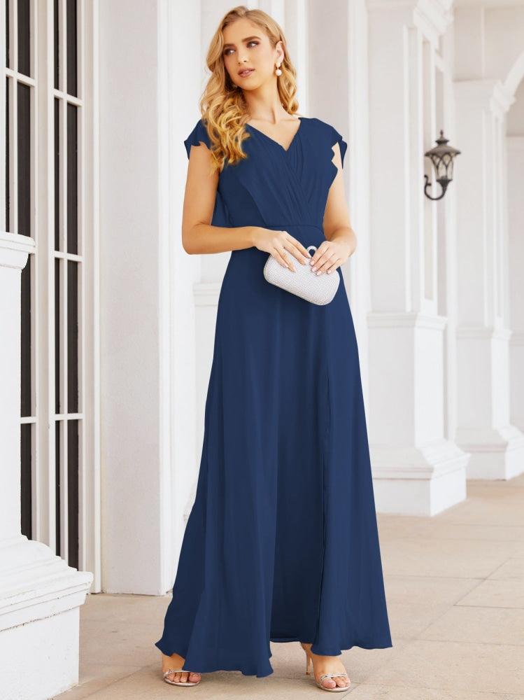 Vestidos de dama de honor Sunnderly con capa, vestido formal de fiesta con espalda descubierta para madre de la novia SY28058 