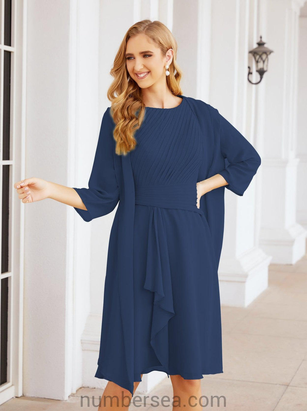 Vestidos de madre de la novia Sunnderly, vestido de fiesta, vestido plisado informal SY28065 