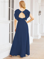 Vestidos de dama de honor Sunnderly con capa, vestido formal de fiesta con espalda descubierta para madre de la novia SY28058 