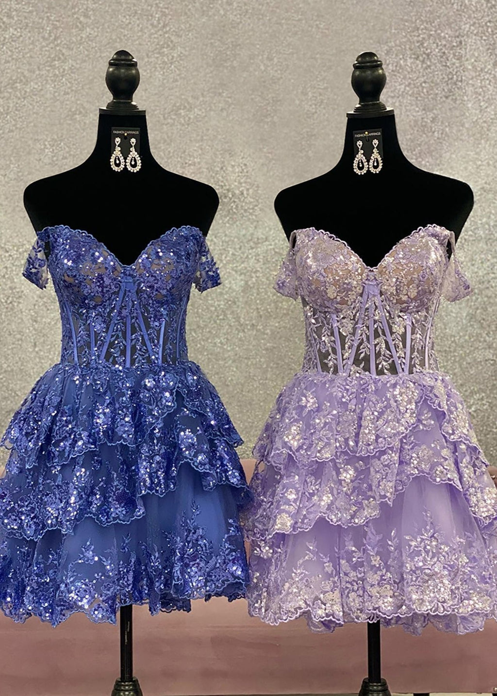 Everly | Vestido corto de fiesta con escote en forma de A y capas