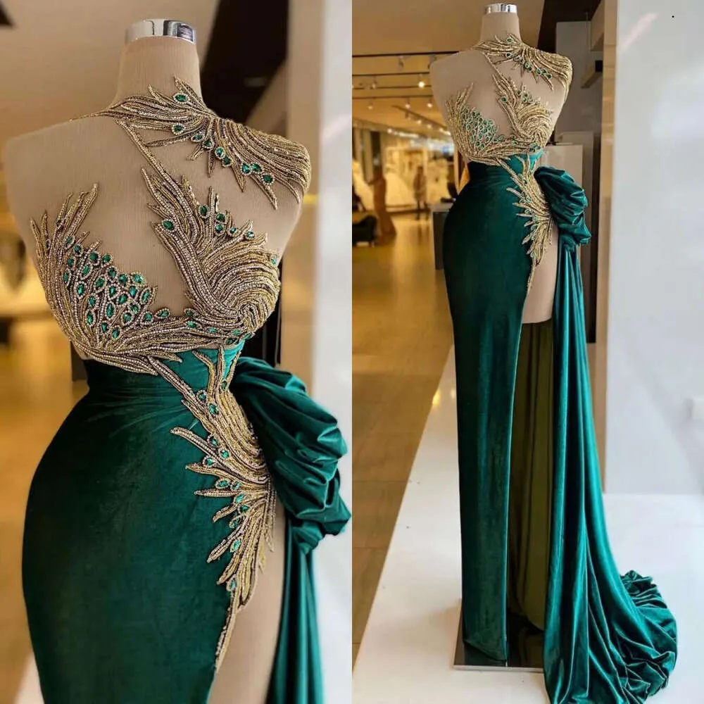 Vestidos de fiesta verdes, vestidos de fiesta sexys, vestidos de noche económicos, vestidos de noche con abertura lateral, vestidos de noche recién llegados Y522