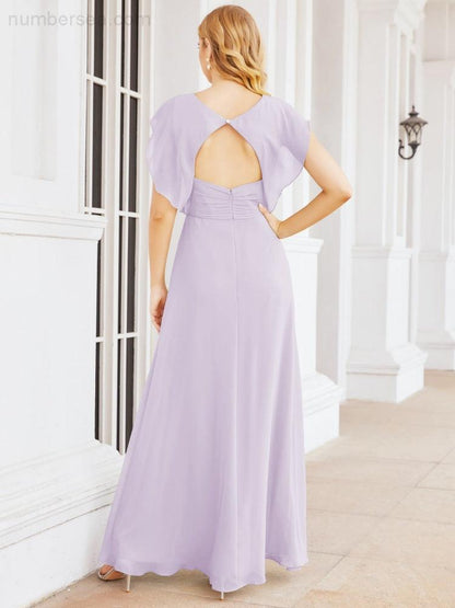 Sunnderly Brautjungfernkleider Cape Formales Ballkleid Rückenfreies Kleid für die Mutter der Braut SY28058 