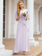 Vestido formal de fiesta Sunnderly, largo, para madre de la novia, con capa con volantes, SY28026 