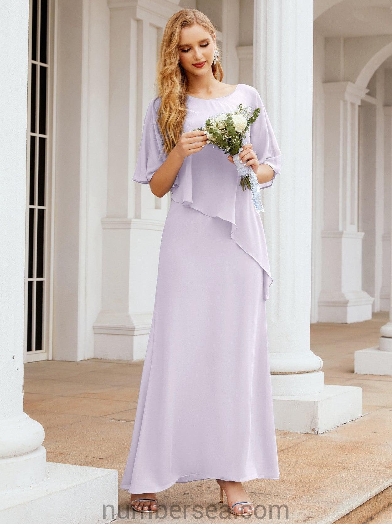 Vestido formal de fiesta Sunnderly, largo, para madre de la novia, con capa con volantes, SY28026 