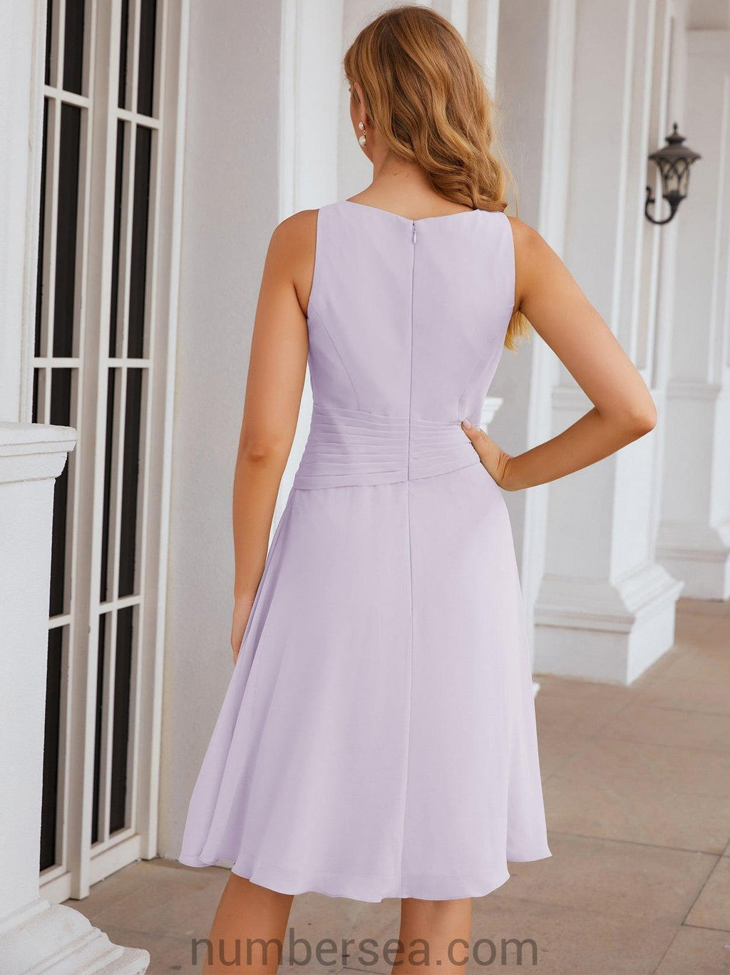 Vestidos de madre de la novia Sunnderly, vestido de fiesta, vestido plisado informal SY28065 