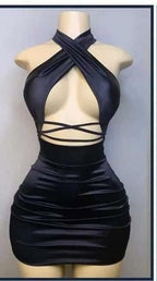 Schwarzes Outfit-Kleid, sexy, enges Kleid, Mini-Heimkehrkleid Y726